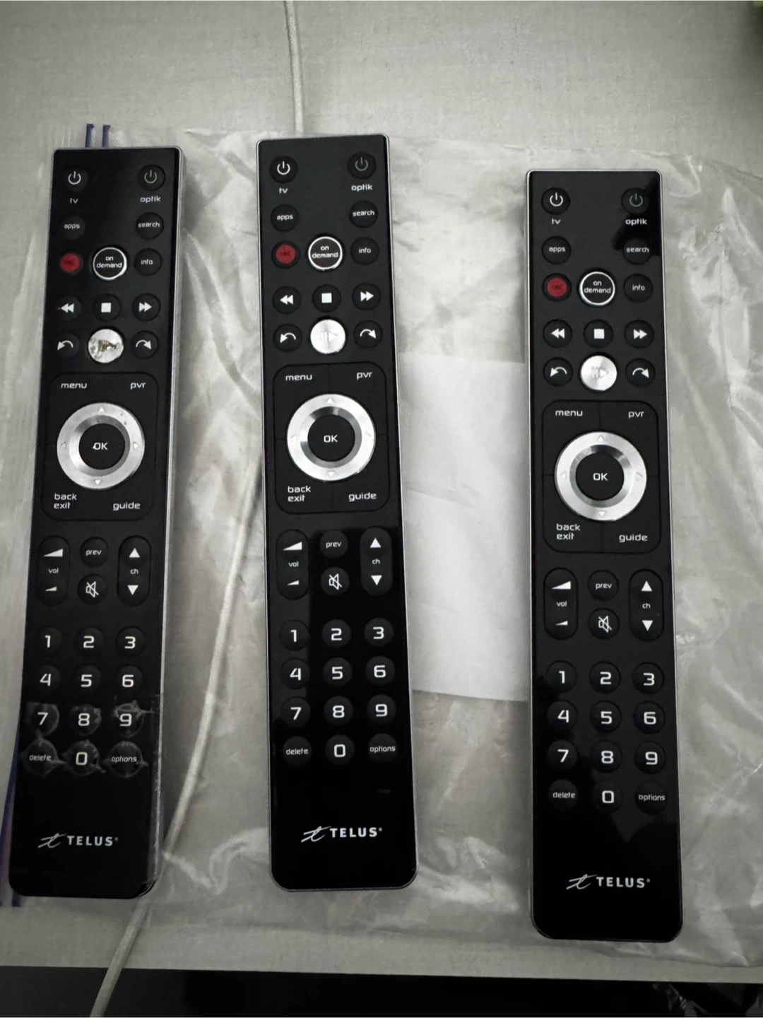Set of 3 Telus Optik TV Remotes - photo 2