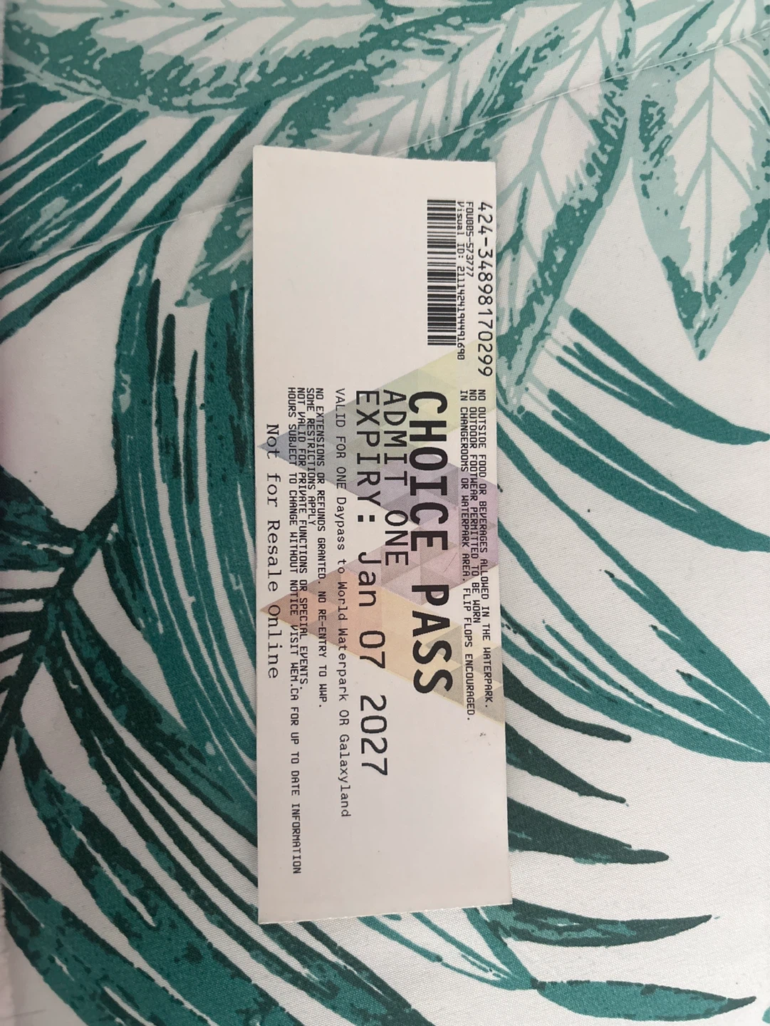 World Waterpark or Galaxyland Choice Pass Ticket