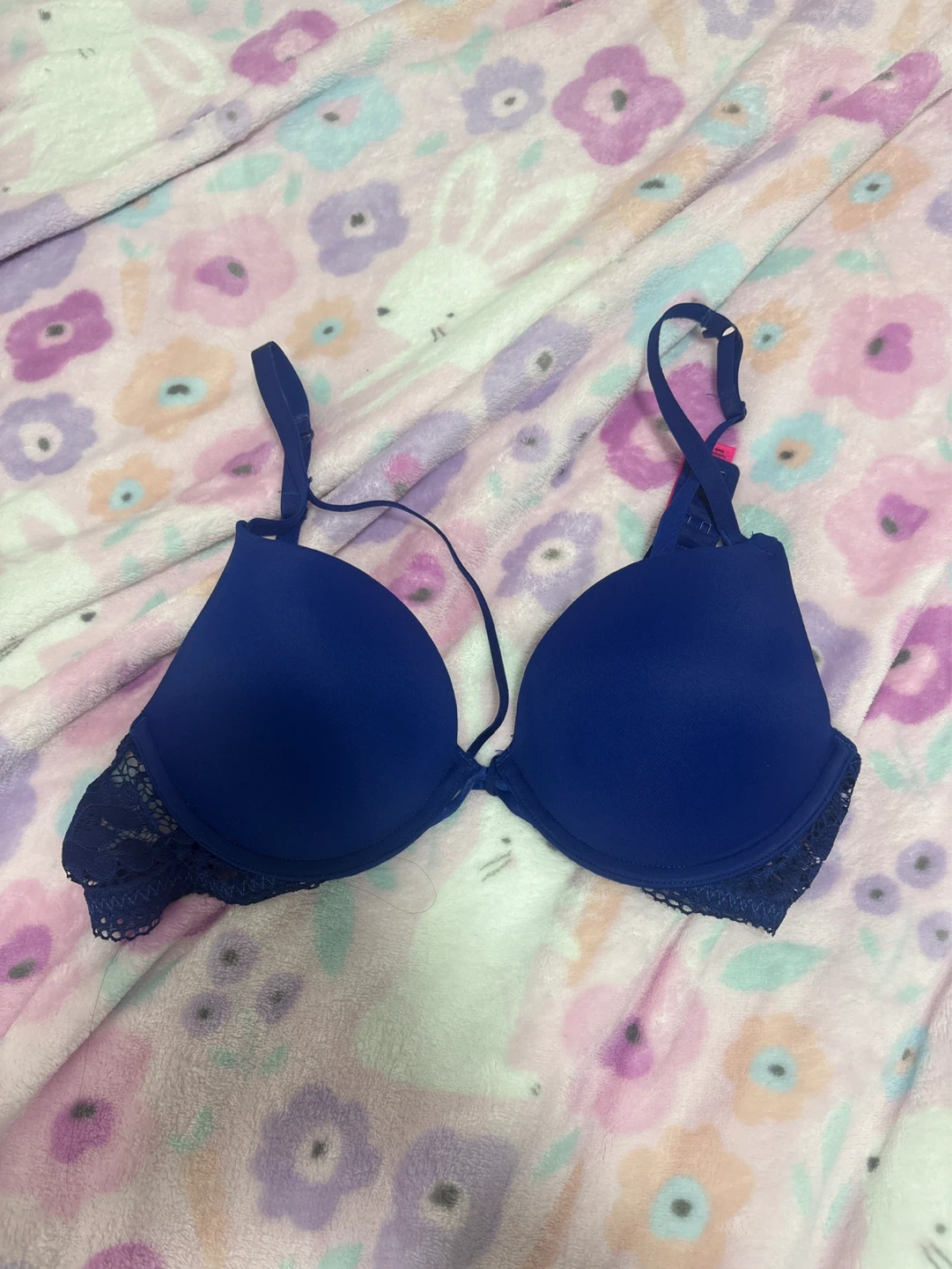 Victoria sicret Blue Lace Trim Push-Up Bra