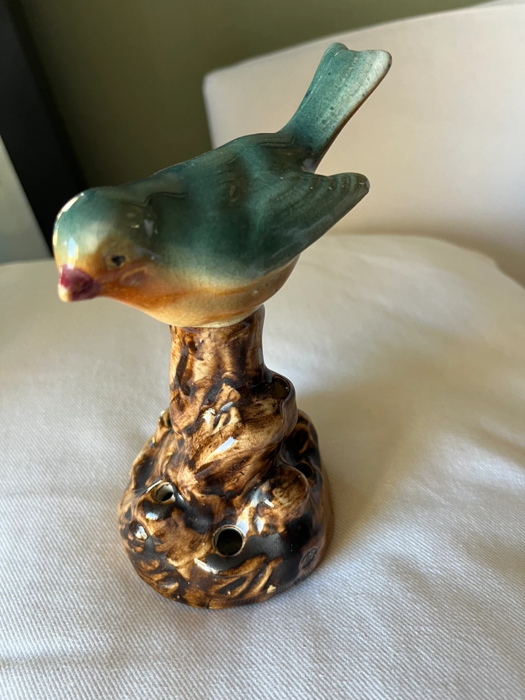Vintage ceramic floral frog or bud vase - photo 2