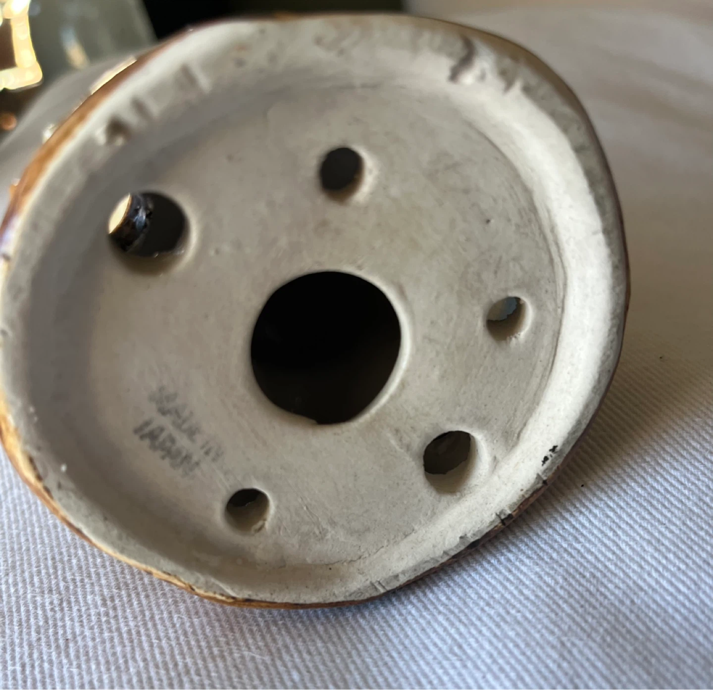 Vintage ceramic floral frog or bud vase - photo 3