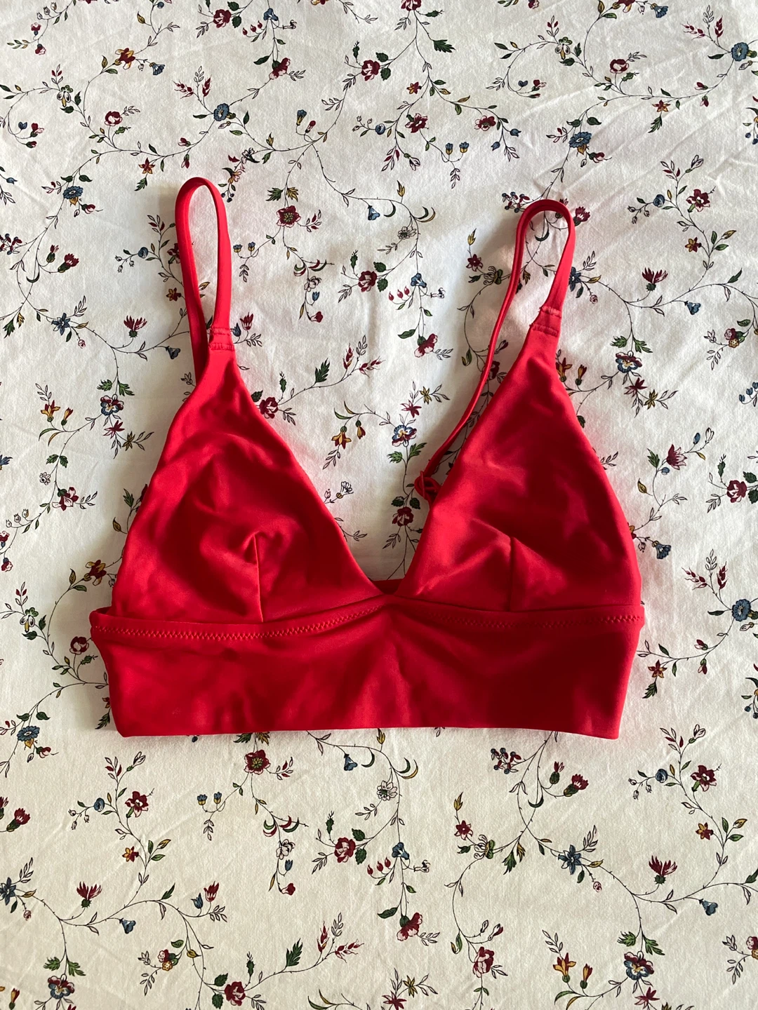 Aerie Red Triangle Bikini Top