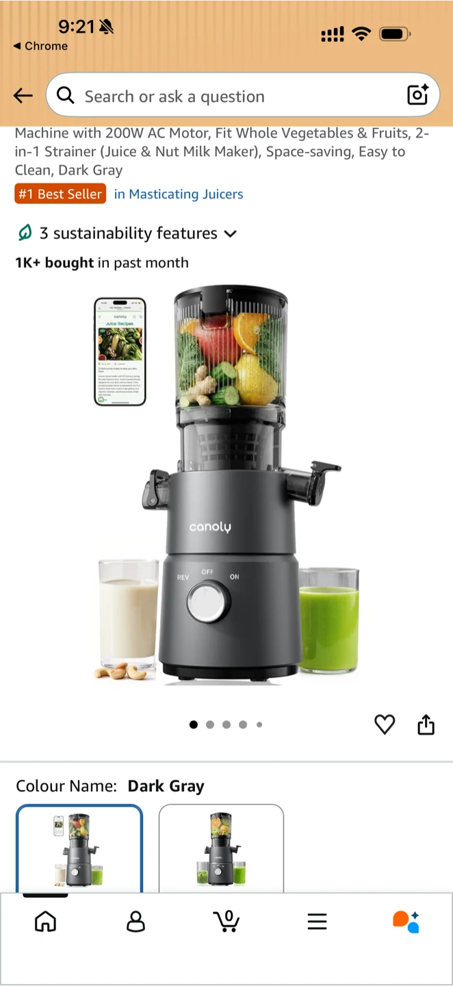 Canoly masticating juicer