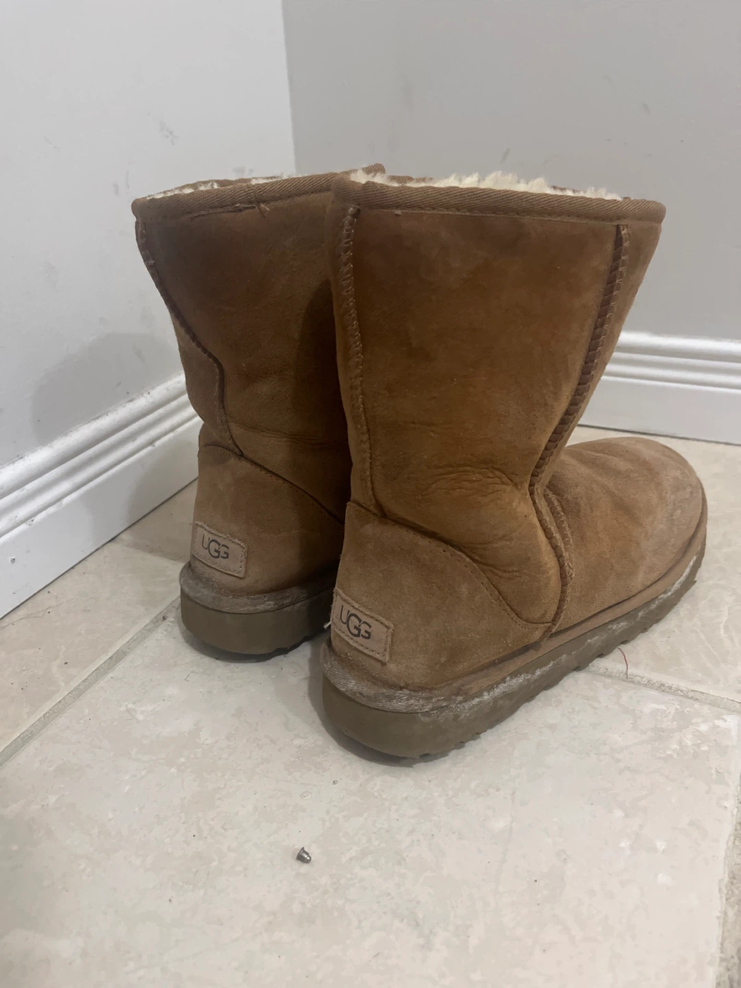 UGG  Brown Suede Sheepskin Lined Boots