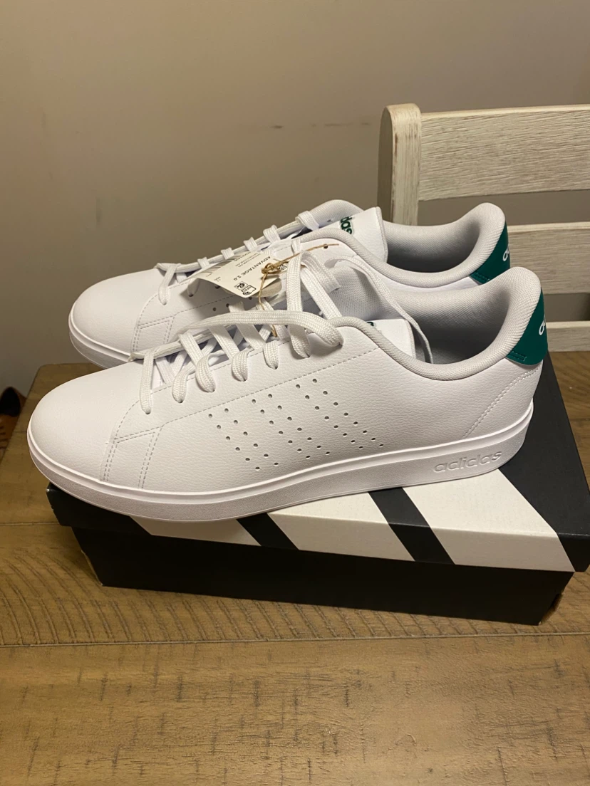 Adidas Advantage 2.0 White Green Sneakers US 11.5