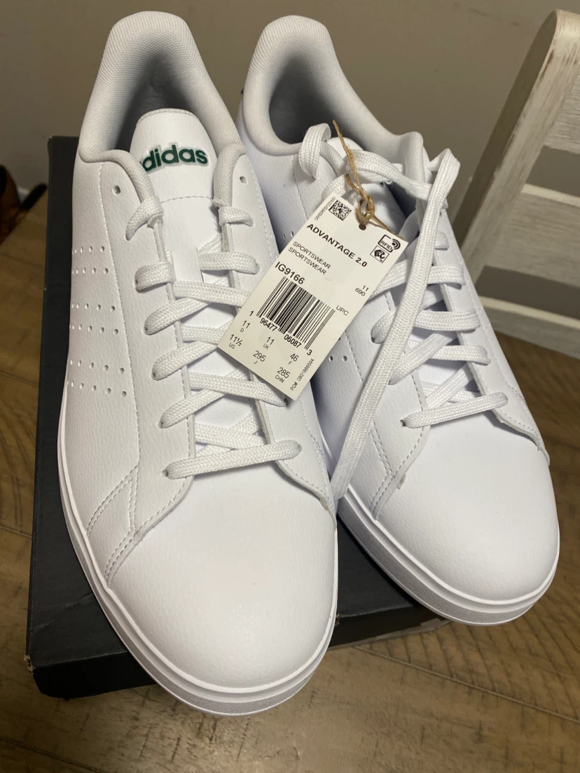 Adidas Advantage 2.0 White Green Sneakers US 11.5 - photo 3