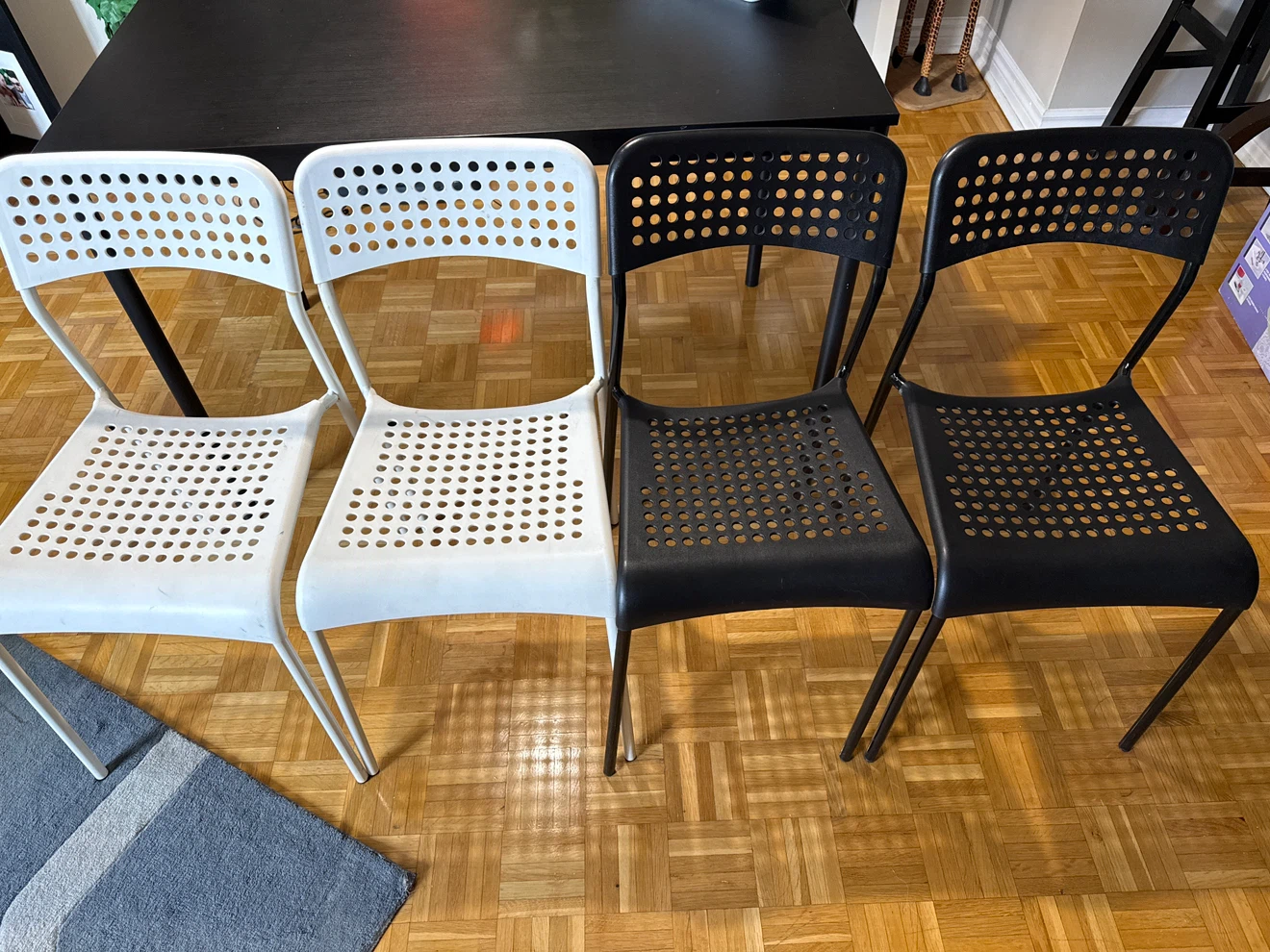 IKEA ADDE Chairs - White and Black