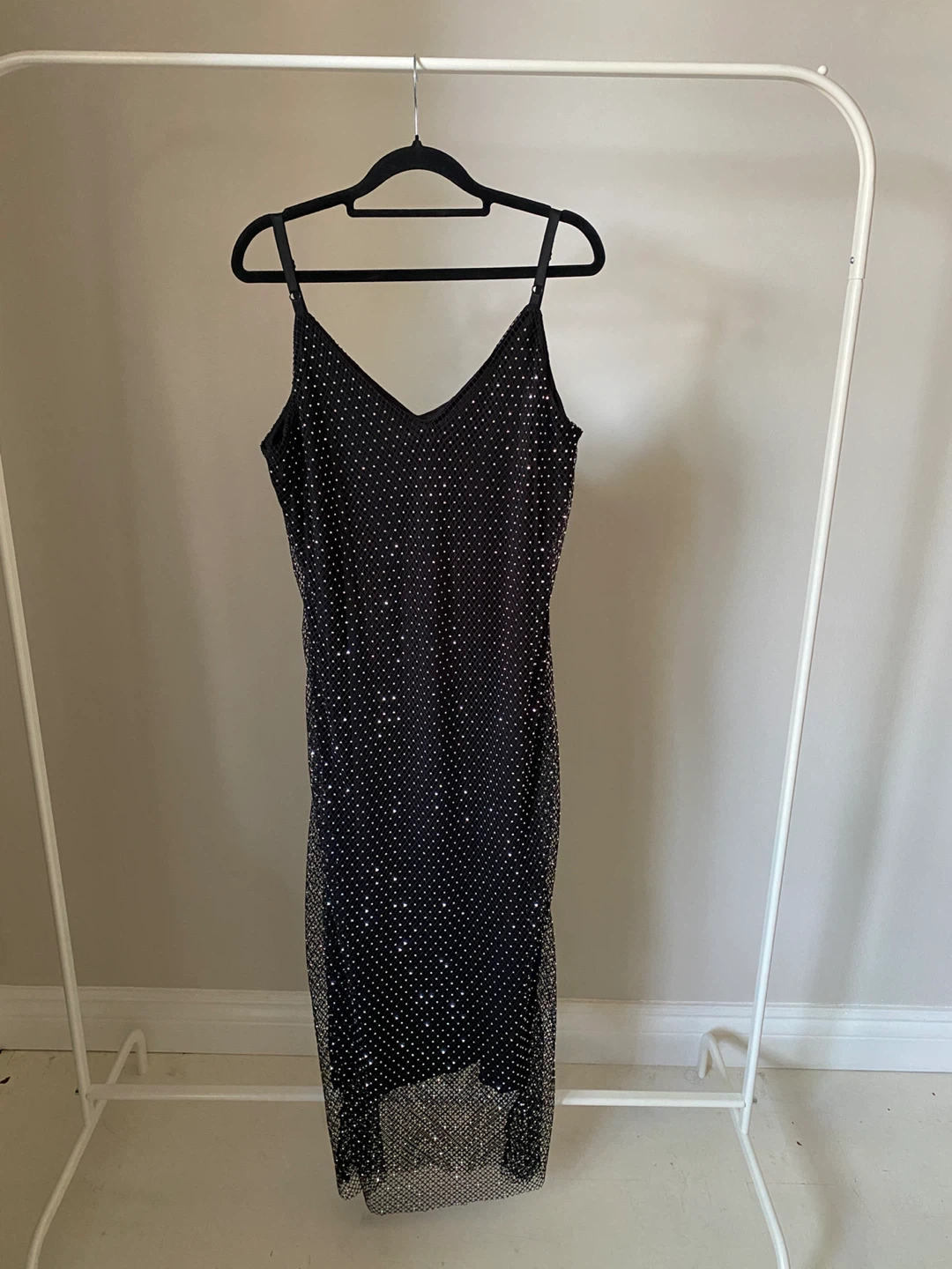 Haute Hippie Black Rhinestone Maxi Dress XL - photo 2