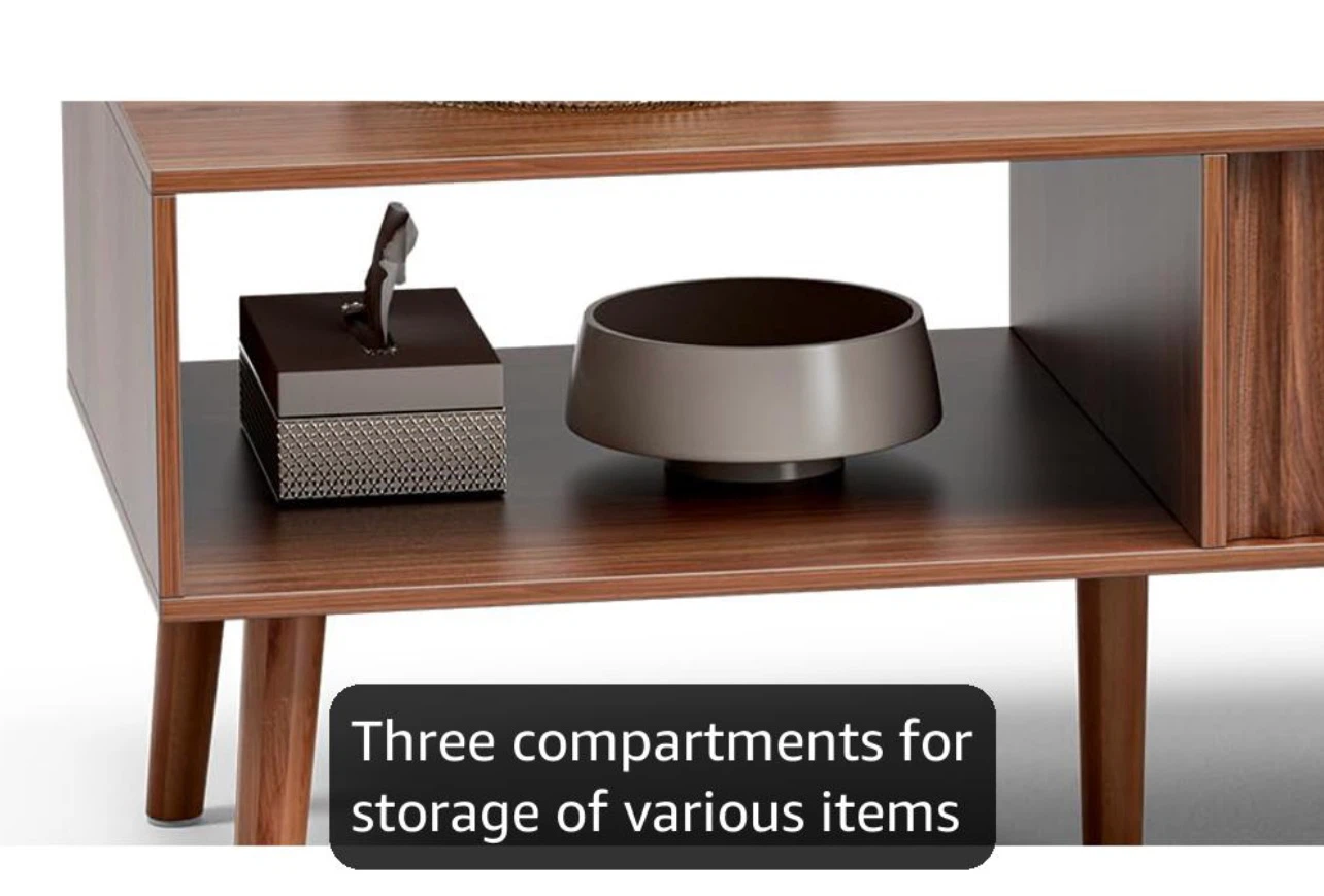 Mid-Century Modern Coffee Table with Drawer and Shelf - photo 5