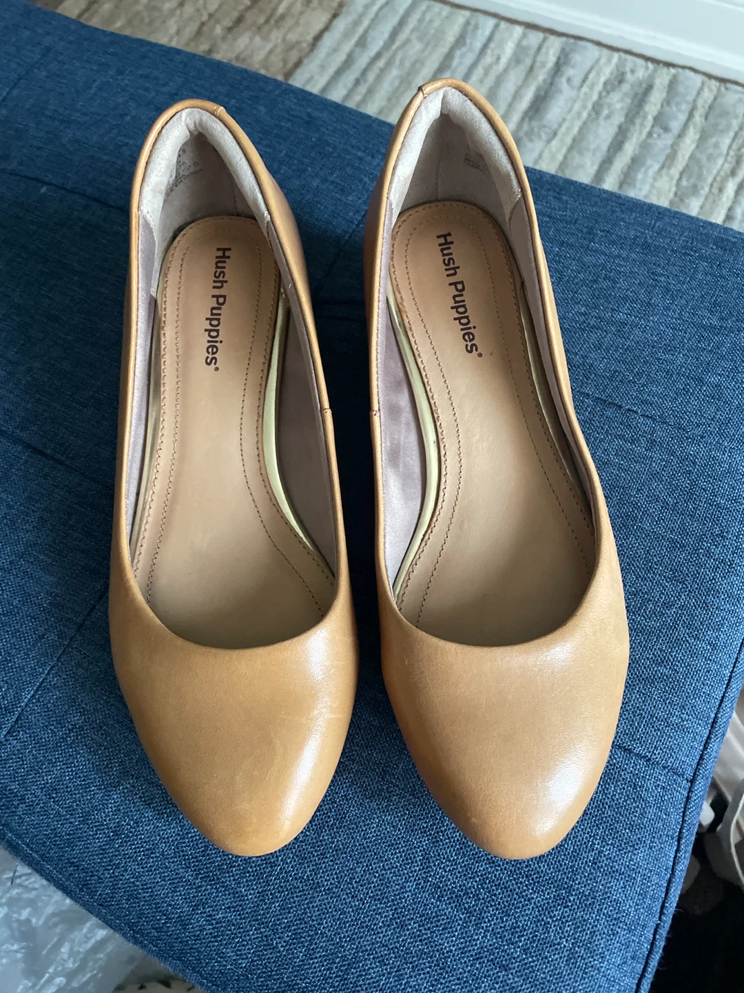 Hush Puppies Tan Leather Wedge Flats
