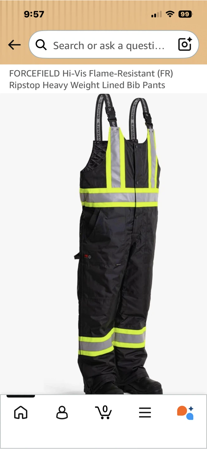 FORCEFIELD Hi-Vis Flame-Resistant Bib Pants