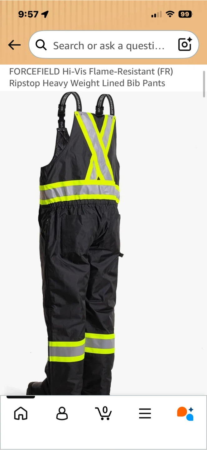 FORCEFIELD Hi-Vis Flame-Resistant Bib Pants - photo 2