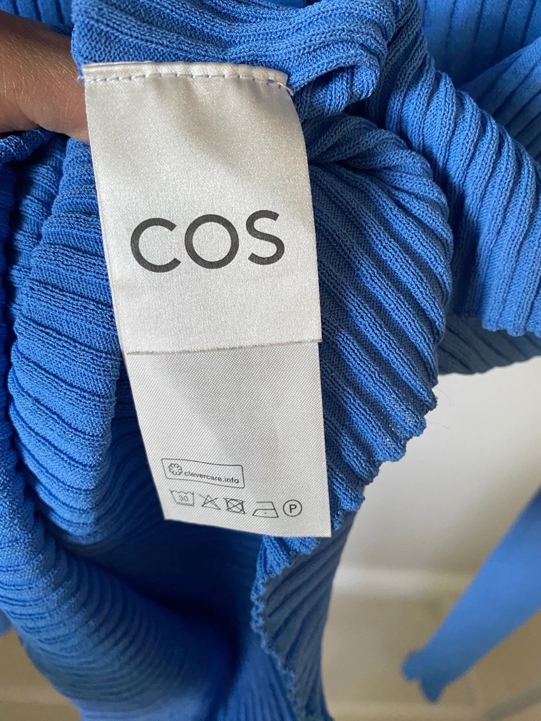 COS Blue Ribbed Knit Collared Sweater - photo 5