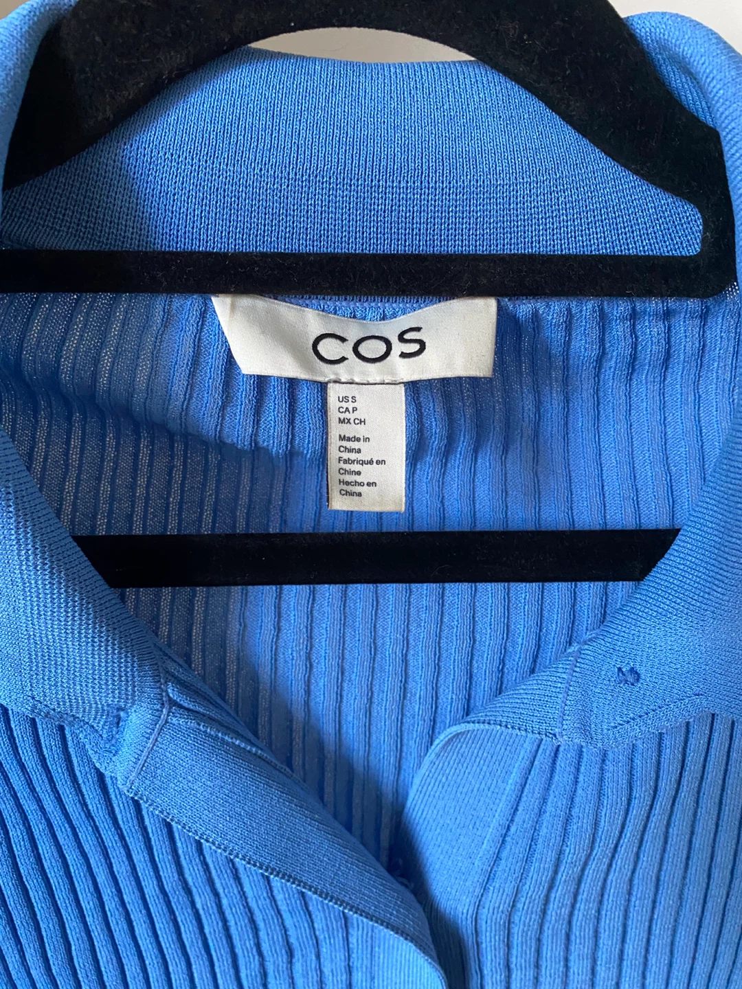 COS Blue Ribbed Knit Collared Sweater - photo 3