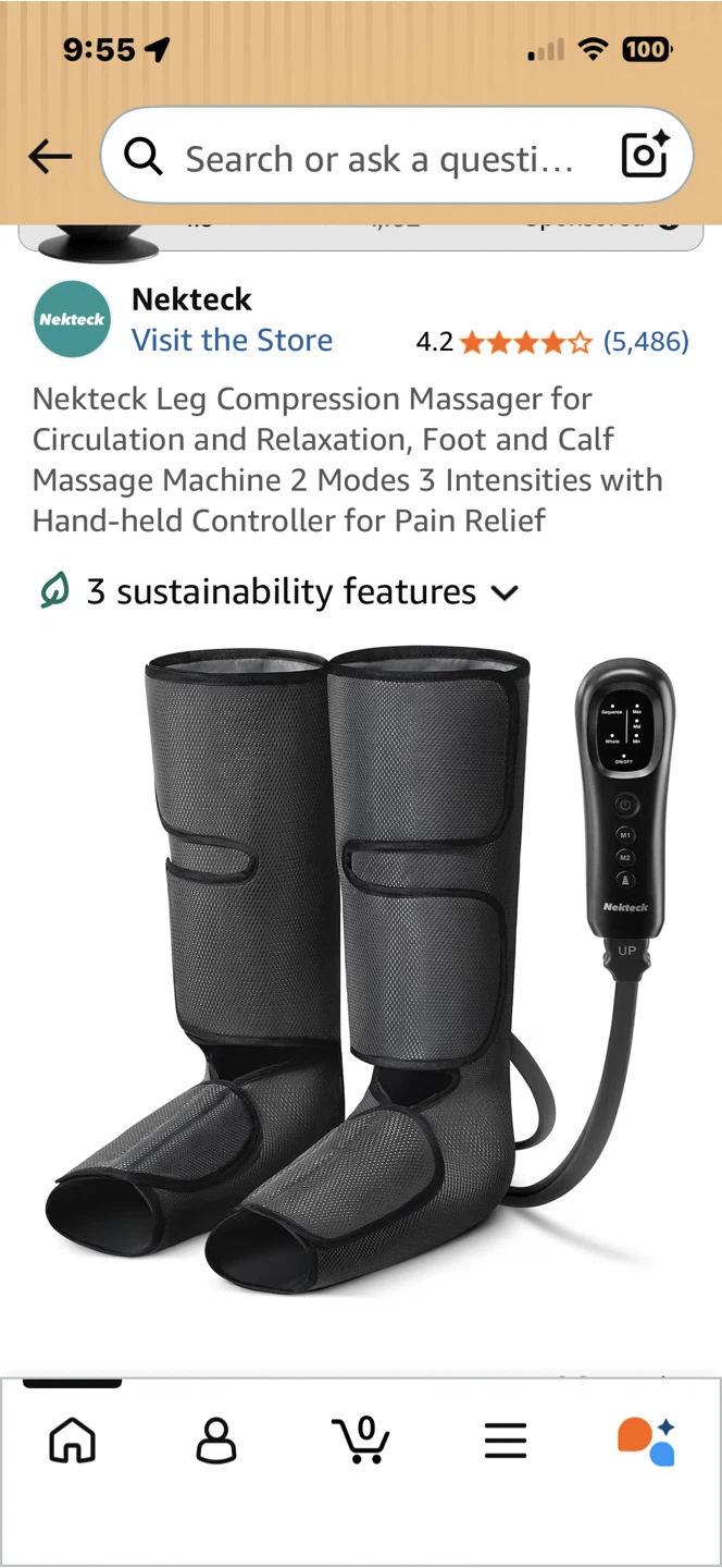 Nekteck Leg Compression Massager for Circulation and Relaxation