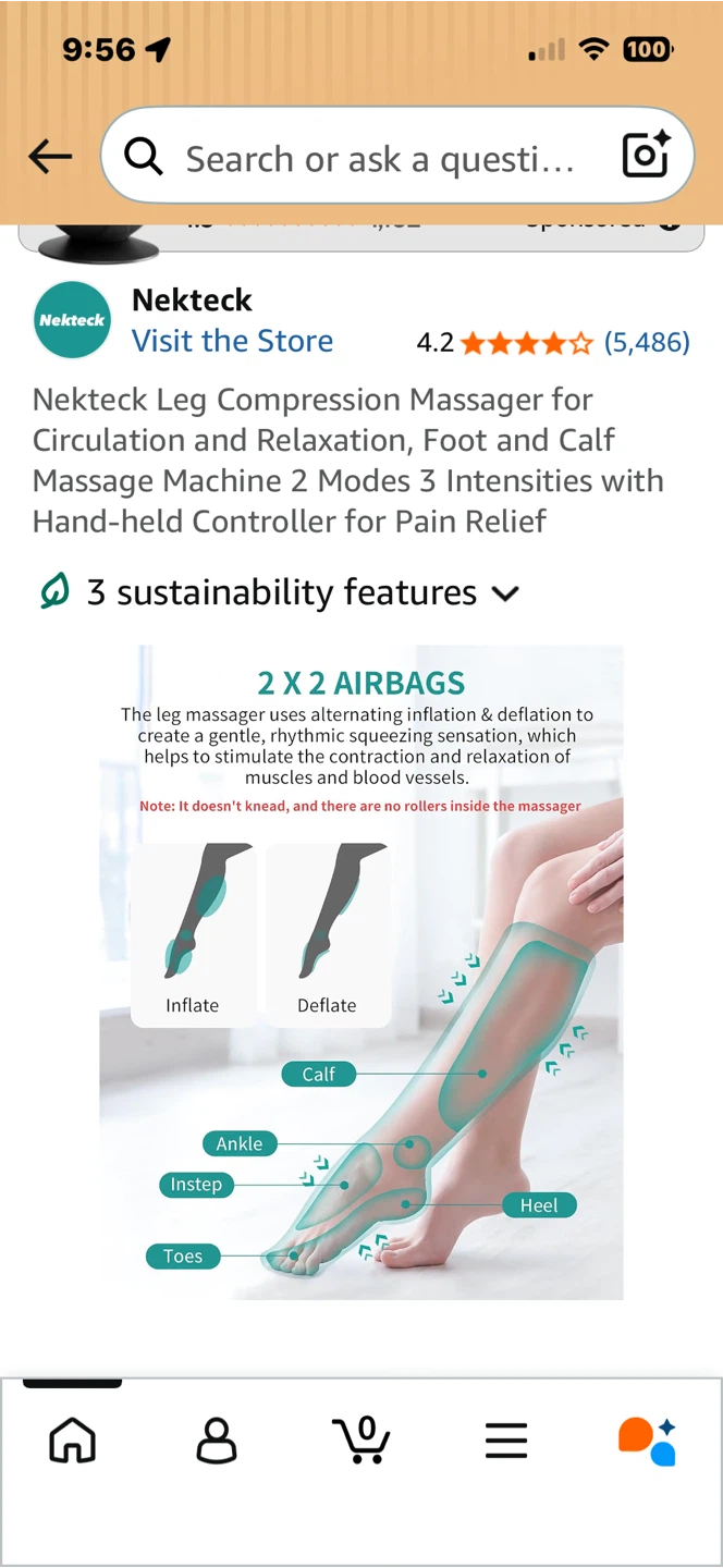 Nekteck Leg Compression Massager for Circulation and Relaxation - photo 2