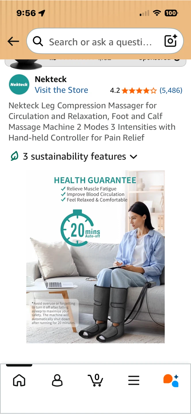 Nekteck Leg Compression Massager for Circulation and Relaxation - photo 3