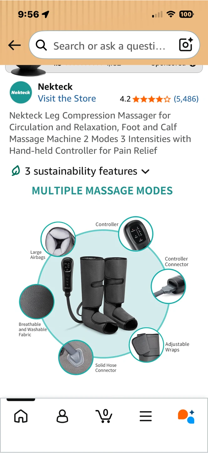 Nekteck Leg Compression Massager for Circulation and Relaxation - photo 4