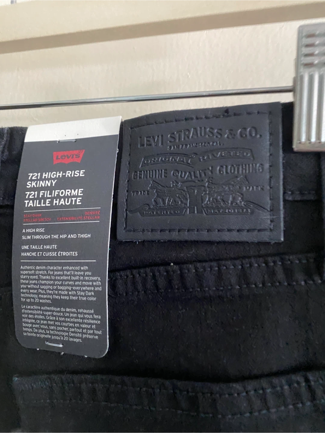 Levi's 721 High-Rise Skinny Jeans Black Size 27x30 - photo 3
