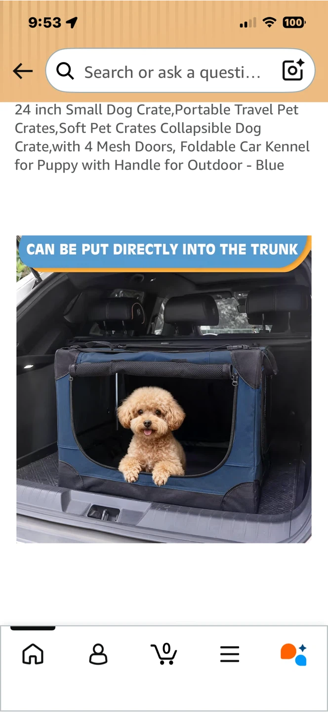 24 inch Small Dog Crate - Blue