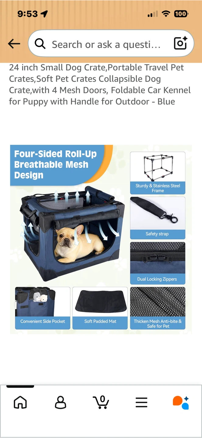 24 inch Small Dog Crate - Blue - photo 5