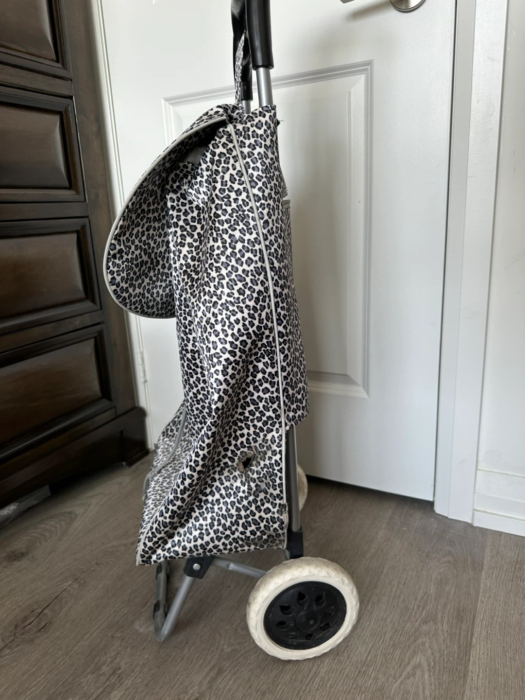 Leopard Print Rolling Shopping Cart - photo 2