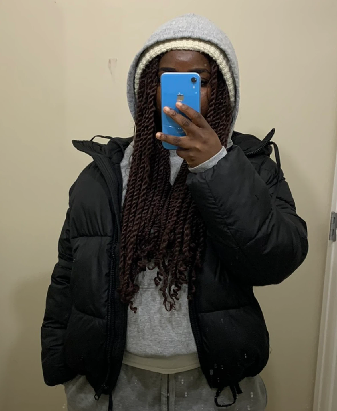 Black Puffer Jacket with Hood