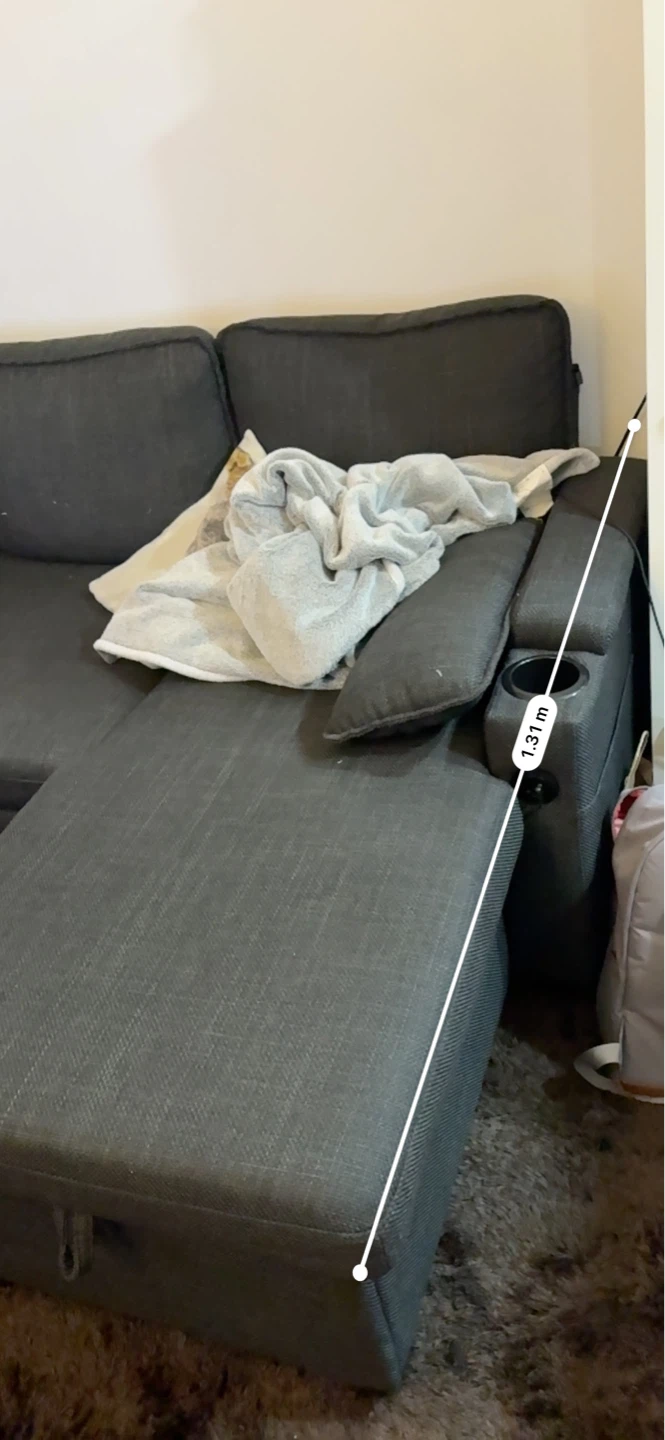 Dark Grey Sectional Sofa with Chaise and Storage - photo 3