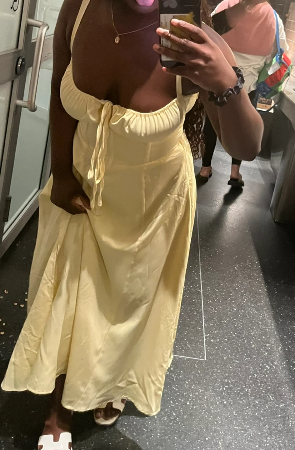 Yellow Maxi Dress with Tie Front - photo 3