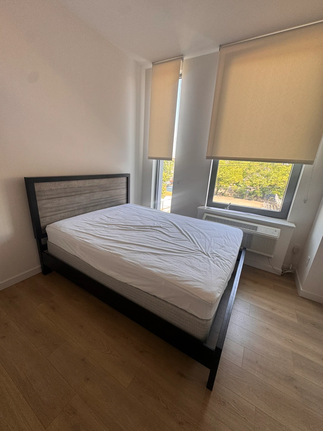 Modern Bed Frame with Wooden Headboard