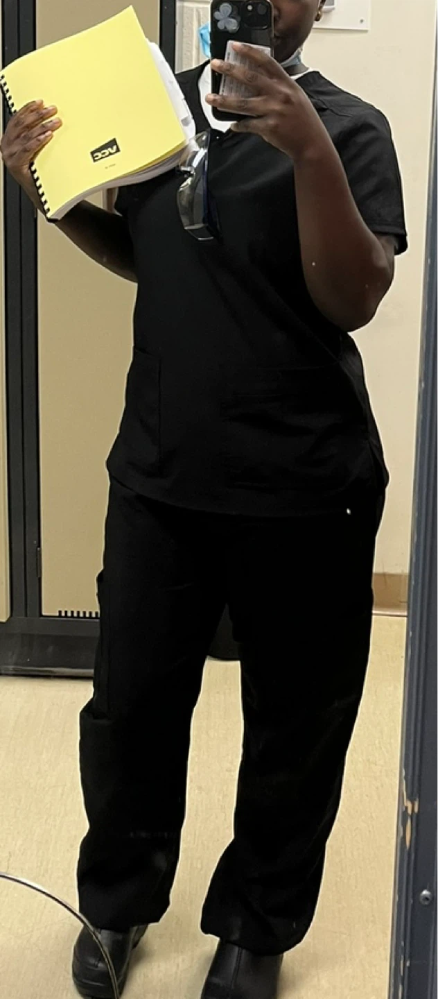 Black Scrub Top and Pants Set