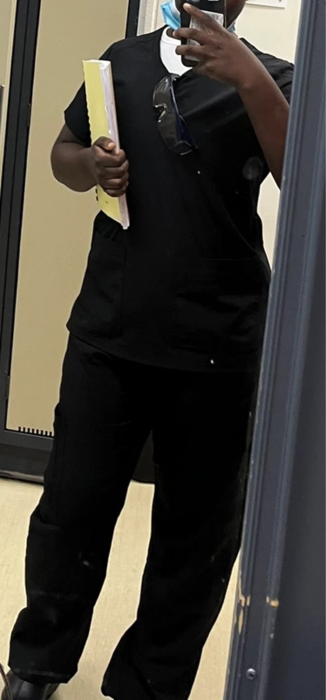Black Scrub Top and Pants Set - photo 2