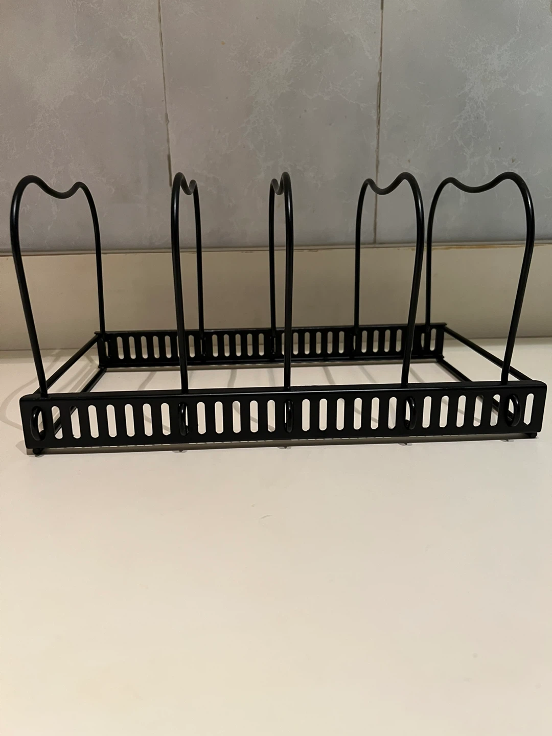 Black Metal Pan and Pot Lid Organizer Rack