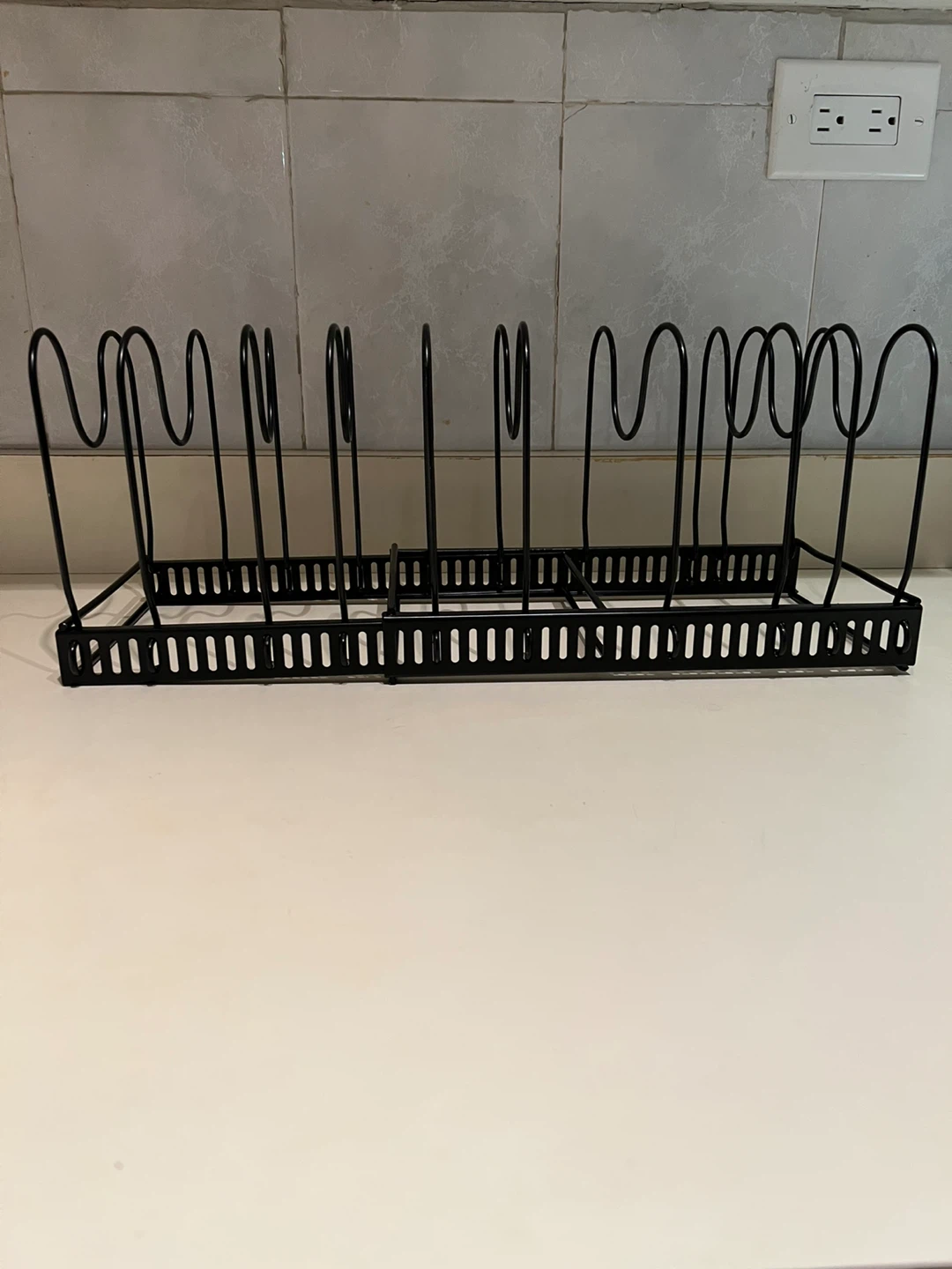 Black Metal Pot Lid and Pan Organizer Rack