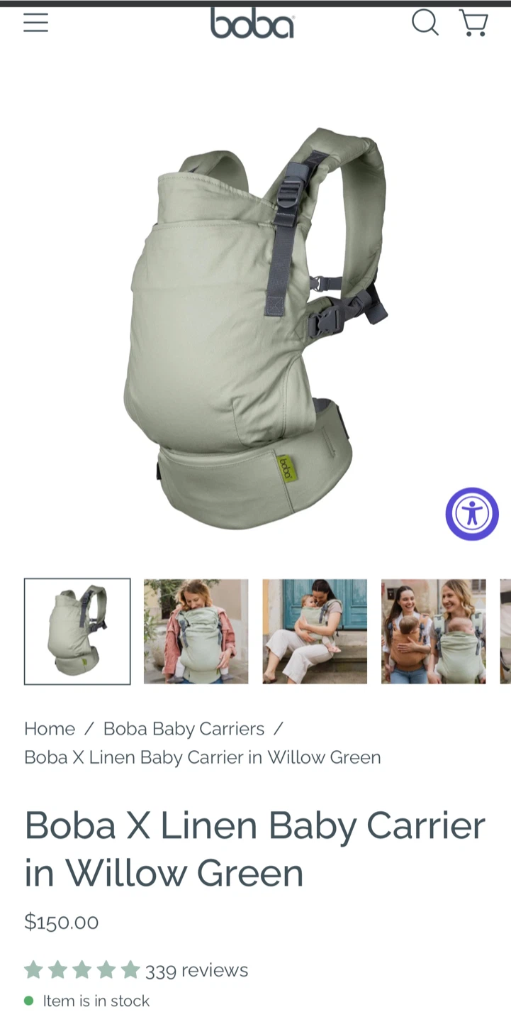 Boba X Linen Baby Carrier in Spring Green - photo 5