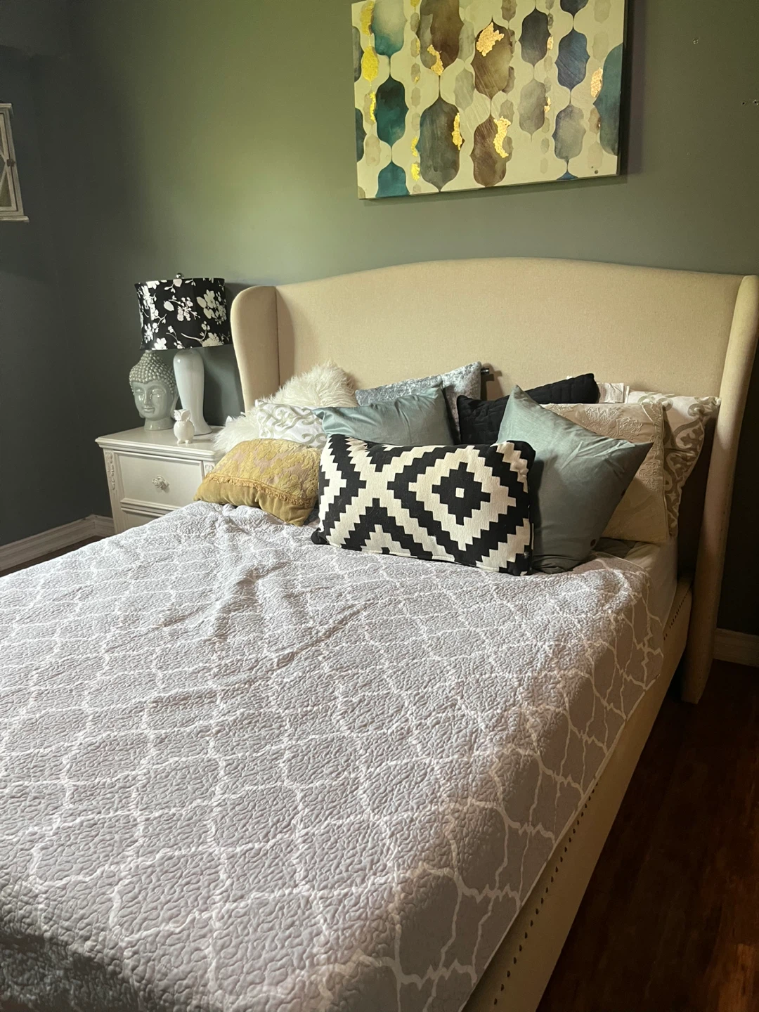 Wingback Bed Frame with Mattress