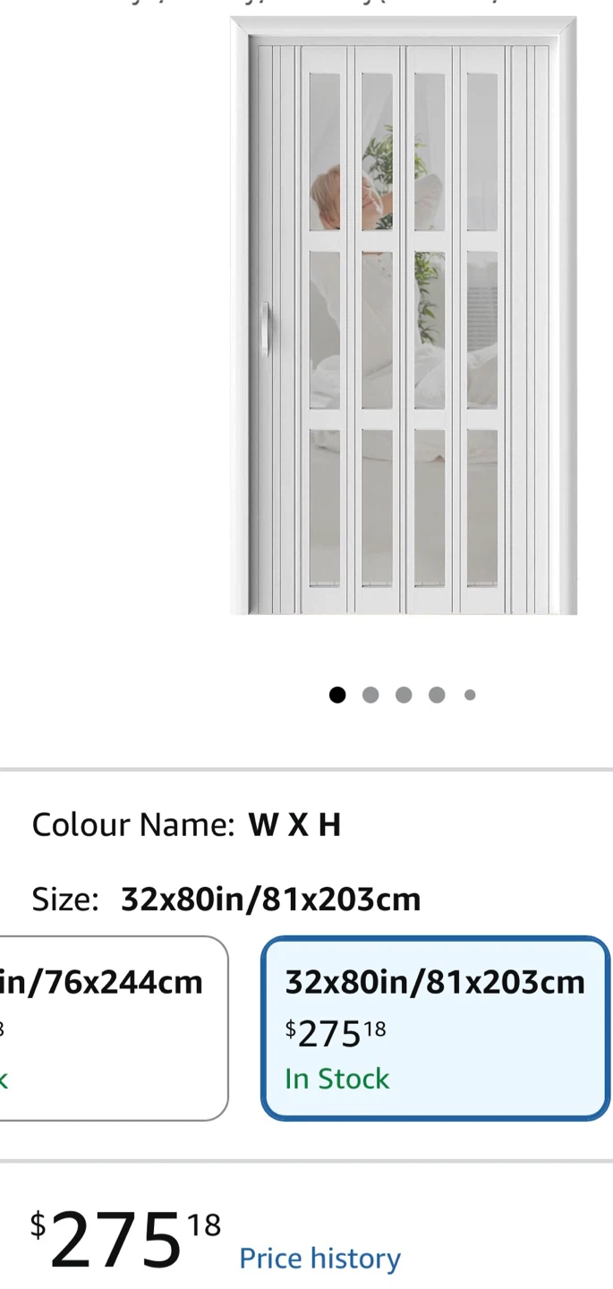 White Folding Door with Clear Panes - 32"x80" - photo 2