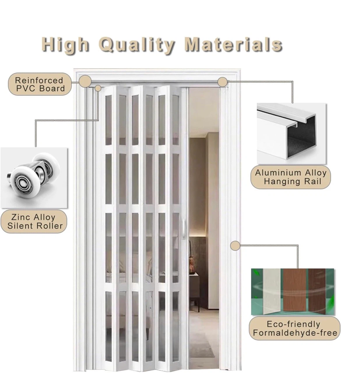 White Folding Door with Clear Panes - 32"x80" - photo 3