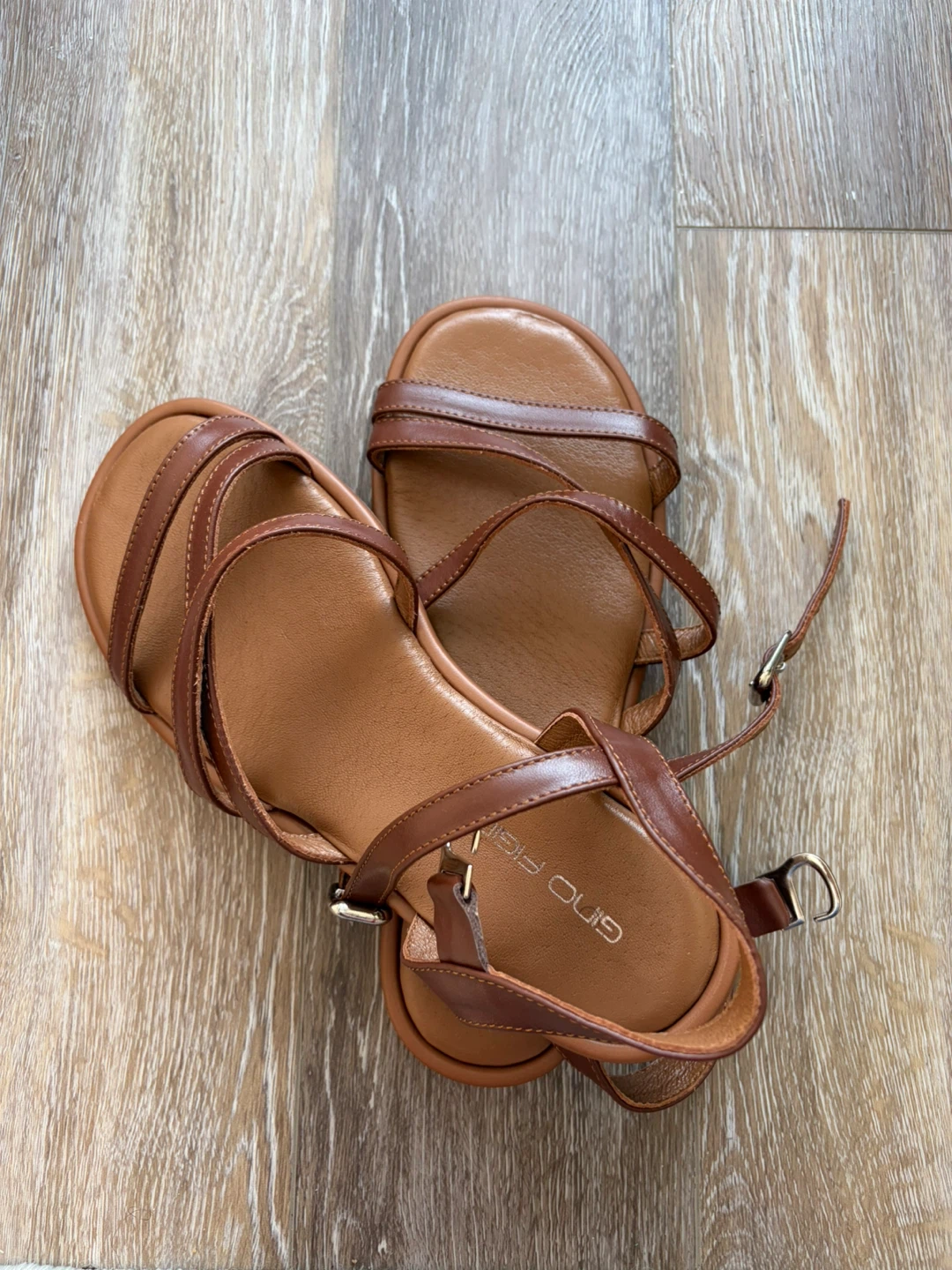 Women's Brown Leather Strappy Sandals Size 37 - photo 2