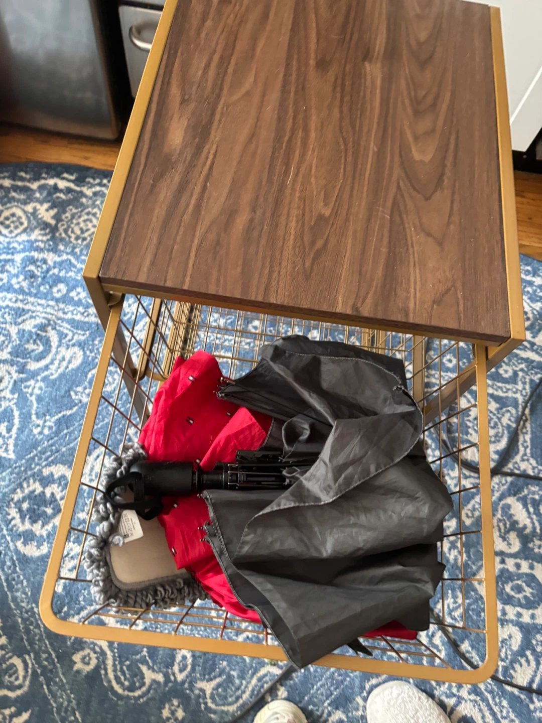 Wood Top Side Table with Wire Baskets - photo 2