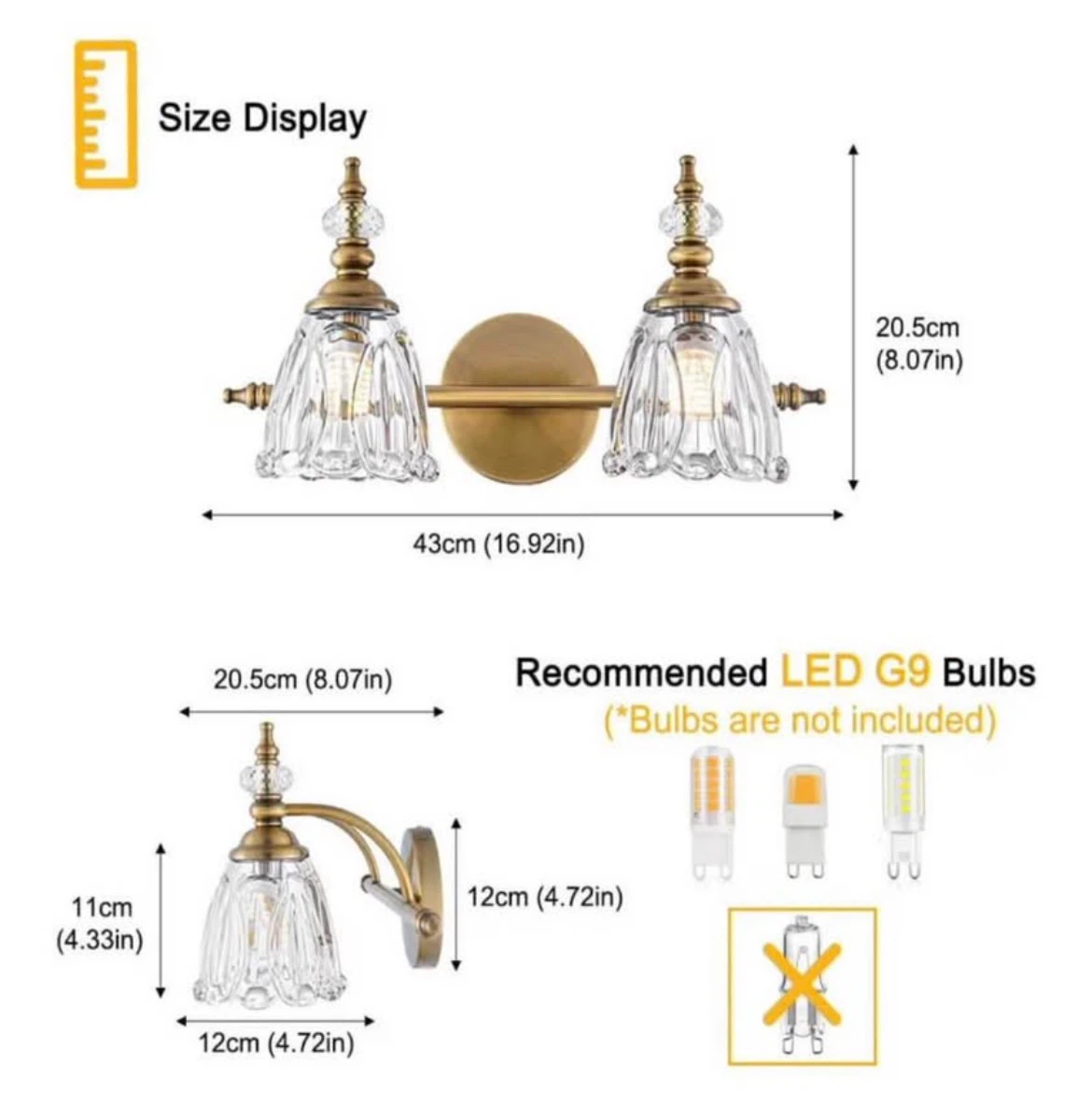 Set of 2x ‘Antique’ 2-Light Vanity Fixtures. Brand new. - photo 2