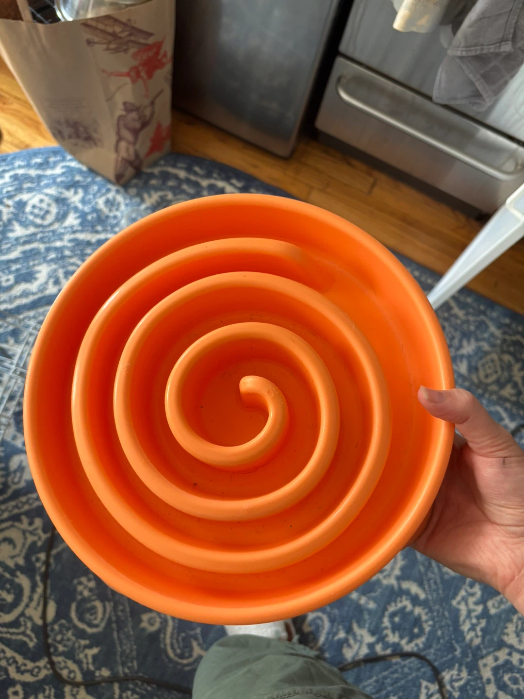 Orange Slow Feeder Dog Bowl - photo 2