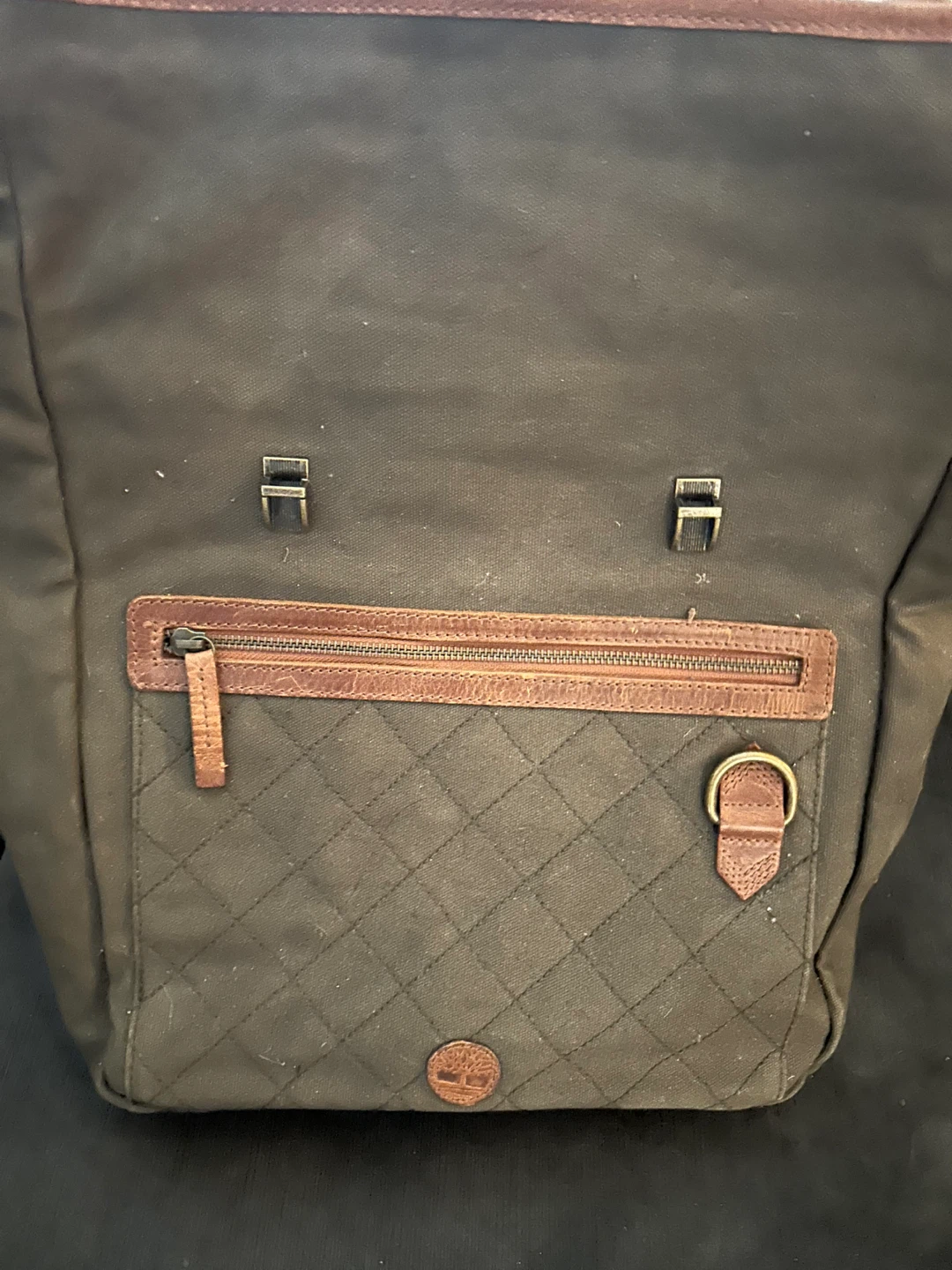 Timberland Backpack - Green Canvas & Brown Leather - photo 4