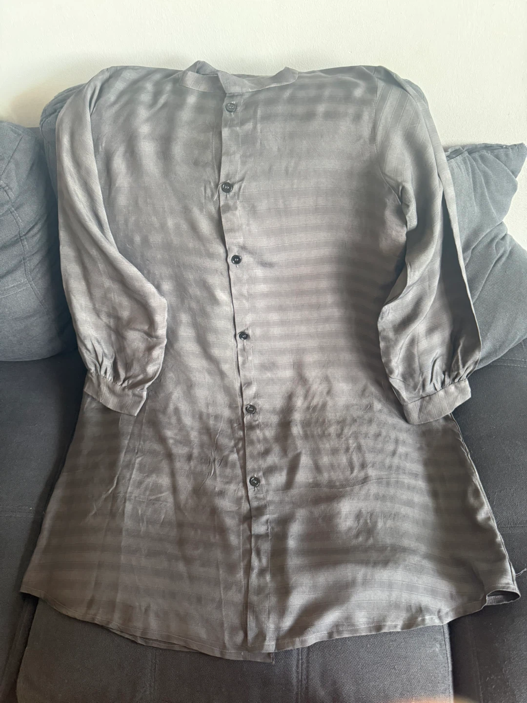 Grey striped long sleeve tunic and pant