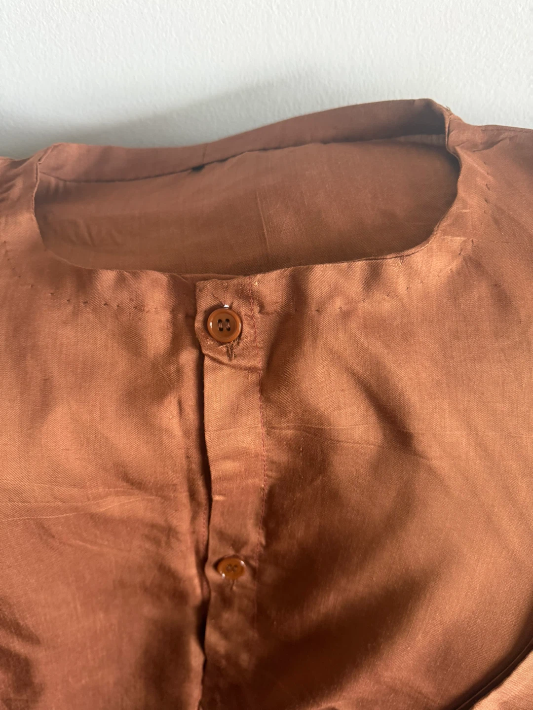 Brown Linen Shirt and Pants Set - photo 2
