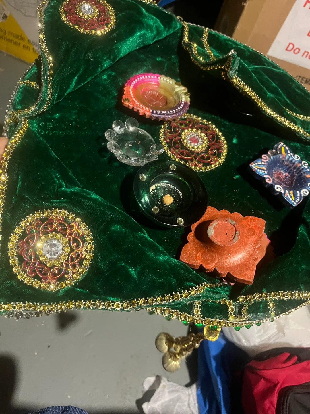 Decorative Diwali Tray with Diya Holders - photo 4