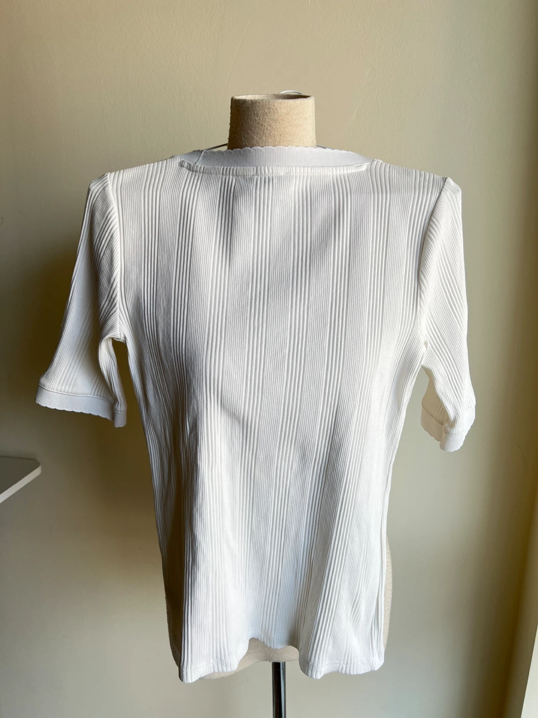 Talbots White Ribbed Knit Top - photo 5
