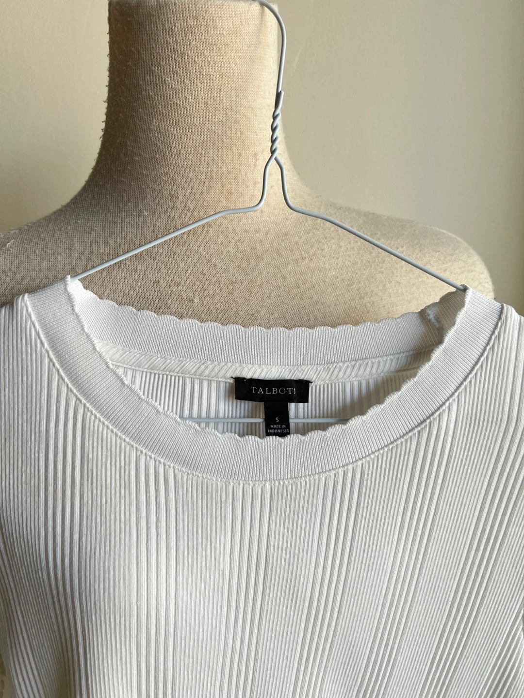 Talbots White Ribbed Knit Top - photo 3