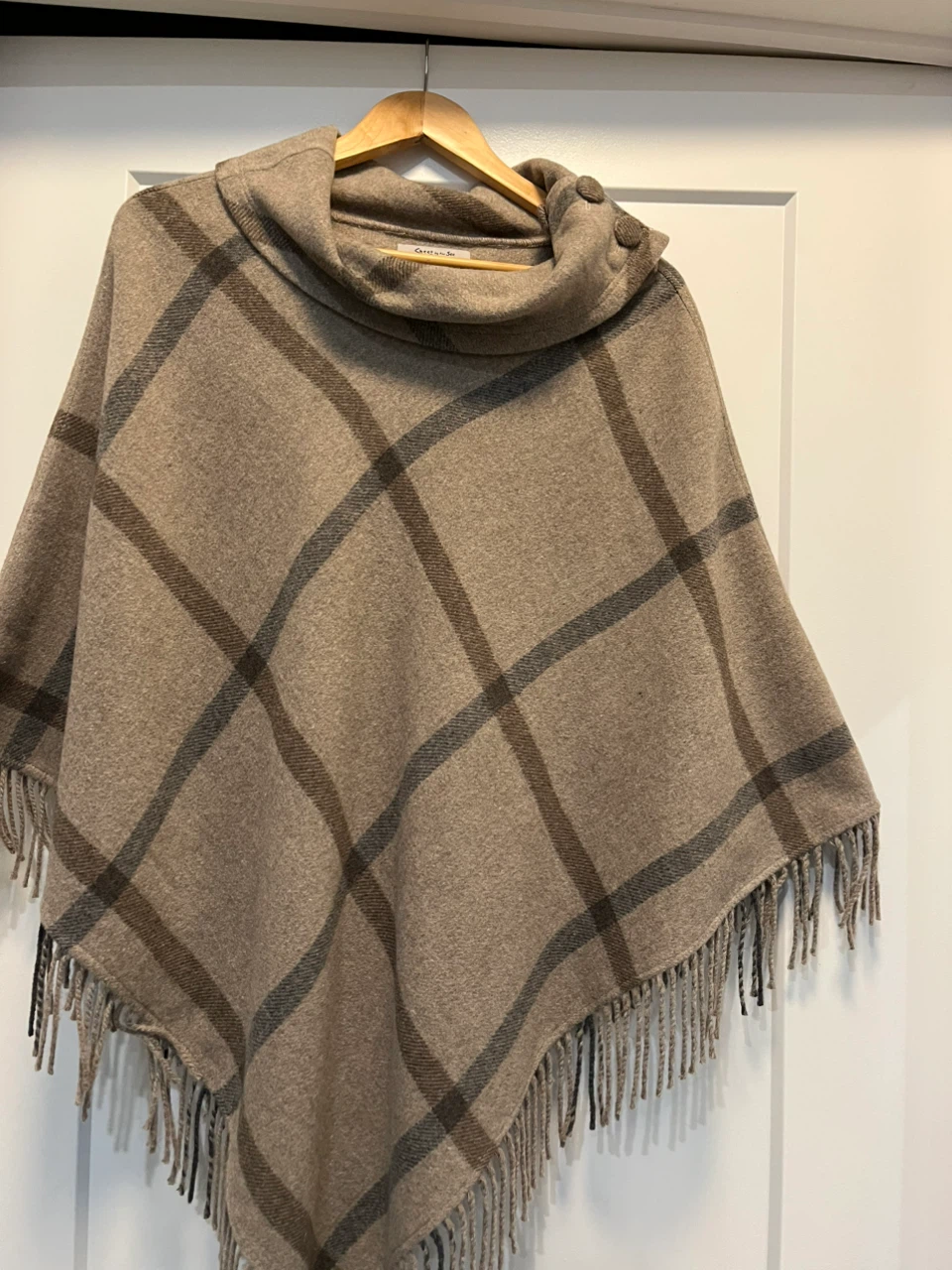 Sheep by the Sea Plaid Poncho