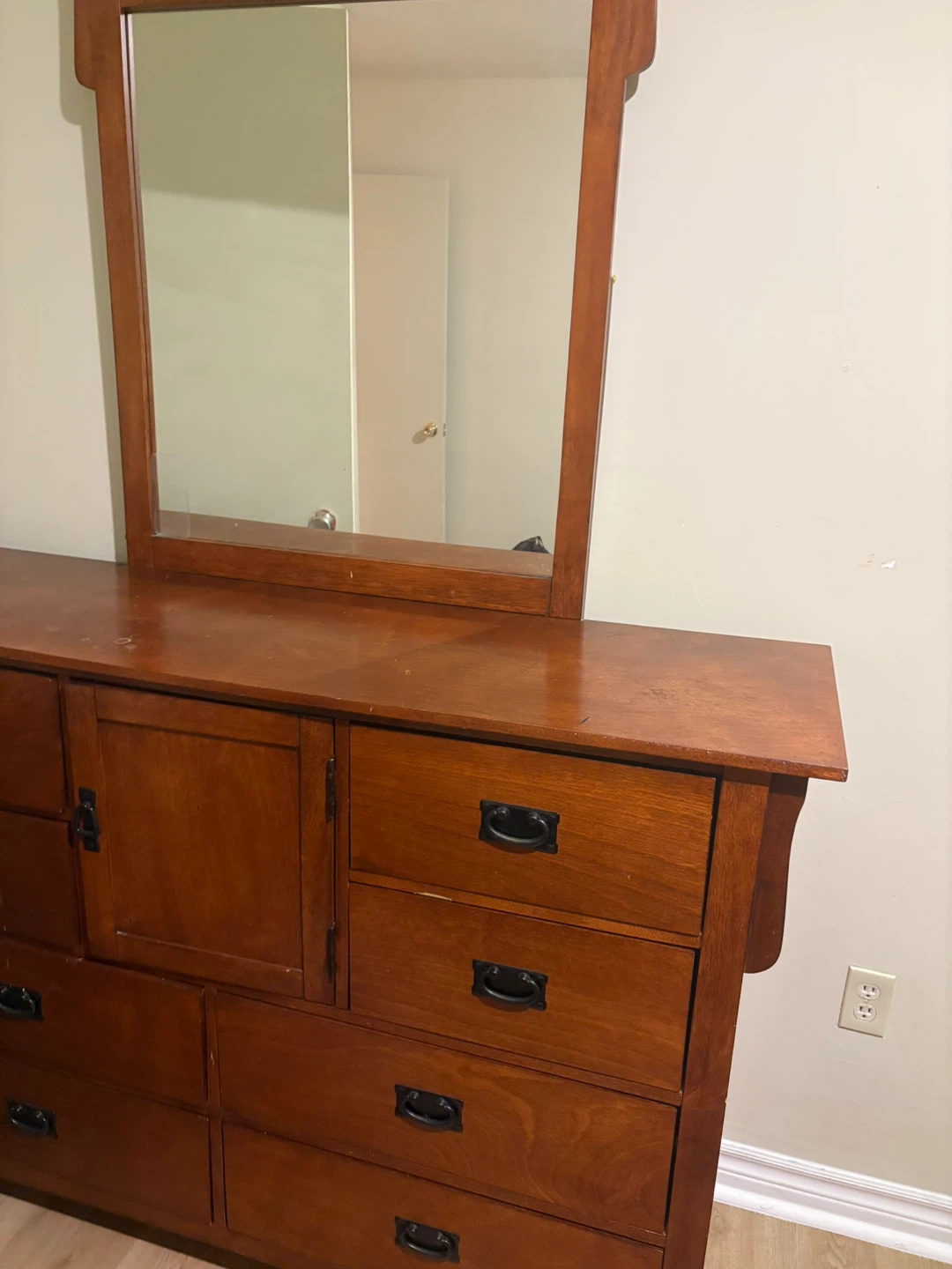 Wooden Dresser with Mirror - photo 2